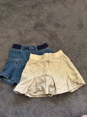 Lot of 2 Vintage Basic Editions Skirts 100% Cotton Girls Size L 10-12